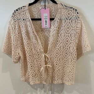 Cream Crochet Cardigan